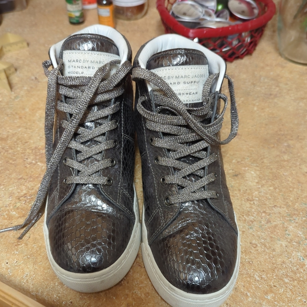 Faux silver snakeskin MBMJ sneakers